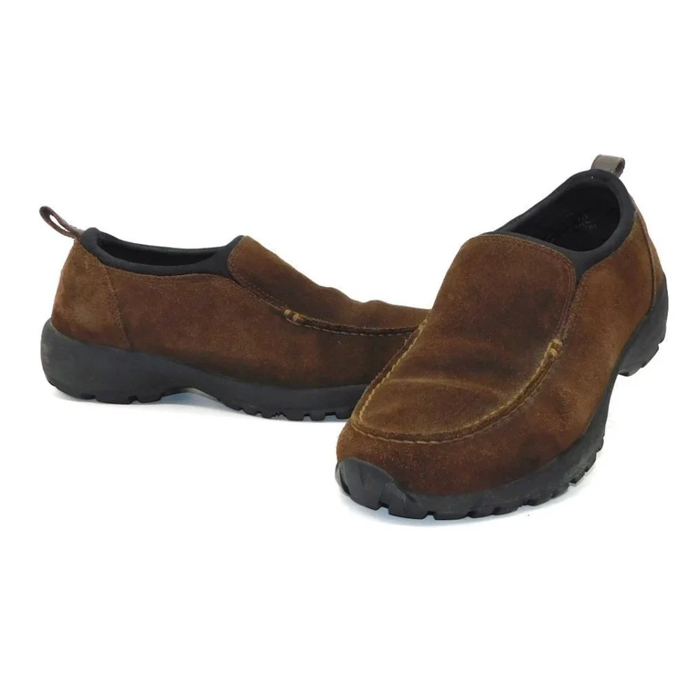 Lands End Brown Suede All Weather Slip-on Casual Loafer